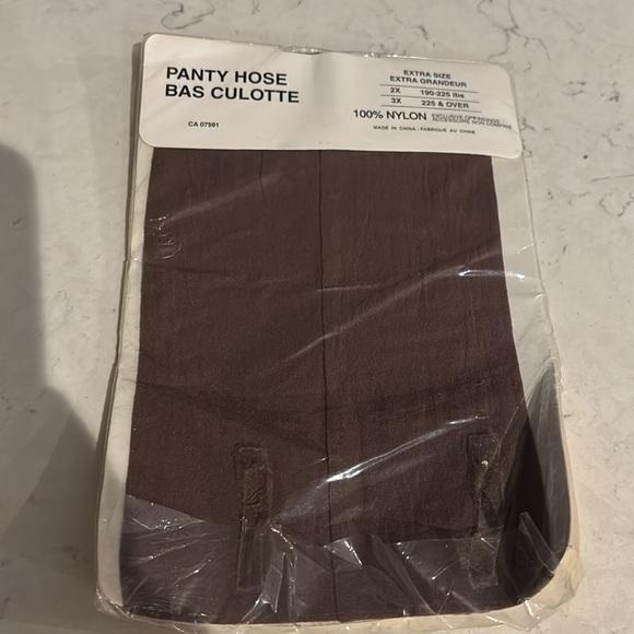 Fashion Queen size by Jeannie chocolate brown  Taupe pantyhose XX - Picture 3 of 7